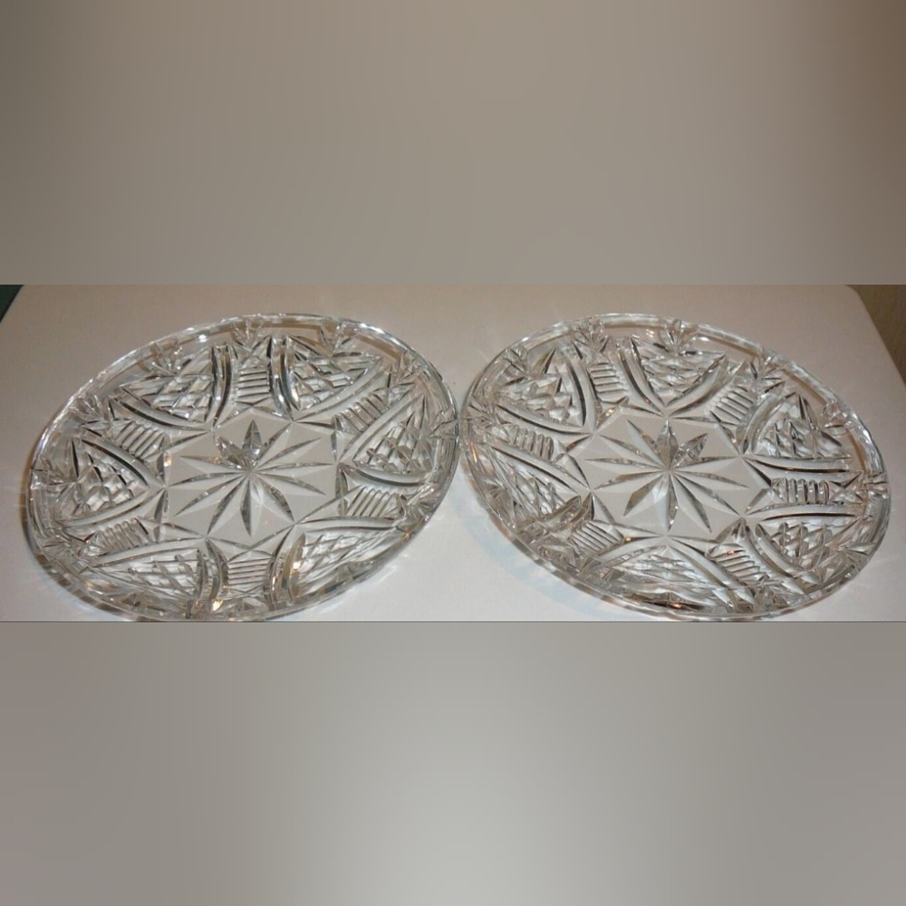 2 Vintage Waterford Crystal "Clare" Curved rim Plates 6"  1985-2017 Ireland